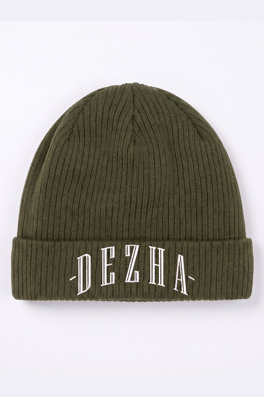 DEZHA BEANIE aus 100 % Baumwolle mit doppellagigem Strick, leichtem Gewebe und klassischem Umschlagdesign.