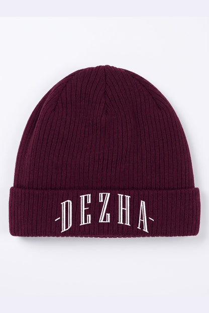 DEZHA BEANIE aus 100 % Baumwolle mit doppellagigem Strick, leichtem Gewebe und klassischem Umschlagdesign.