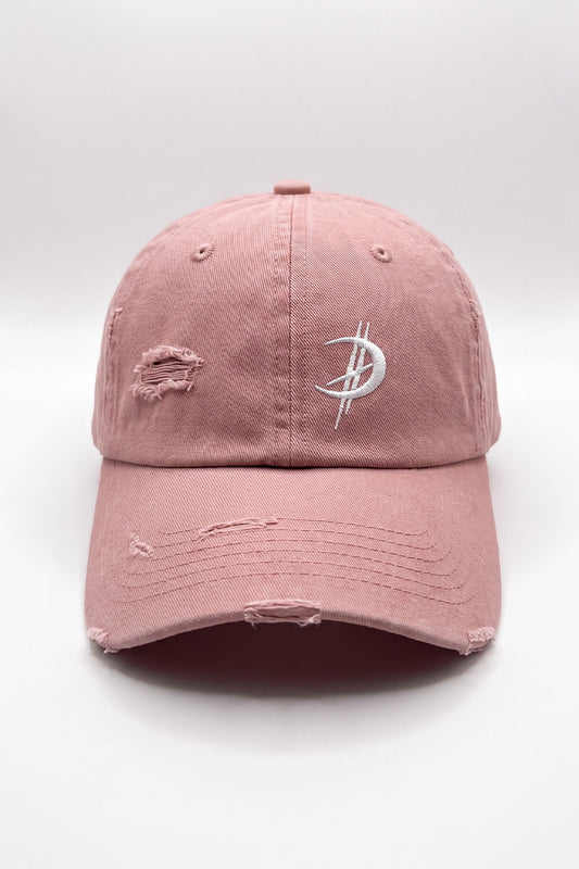 DEZHA DH LUNOX VINTAGE CAP – Vintage Dad Cap mit weißer Stickerei, verstellbare Unisex Streetwear Cap aus 280 GSM Twill im Used-Look.