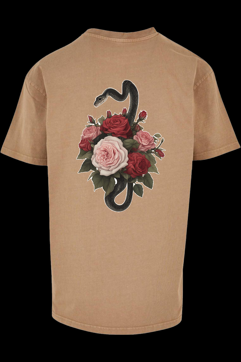 Roses, Snake, Backprint, Oversize T-Shirt, Streetwear, Urban, Trending