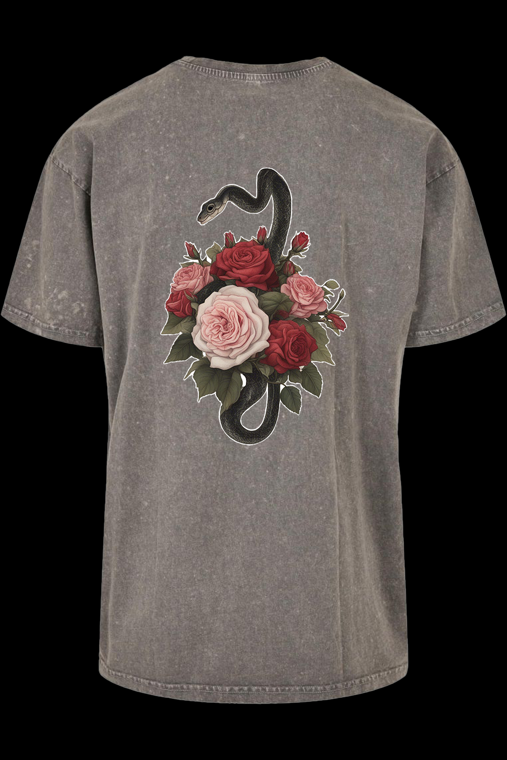 Roses, Snake, Backprint, Oversize T-Shirt, Streetwear, Urban, Trending
