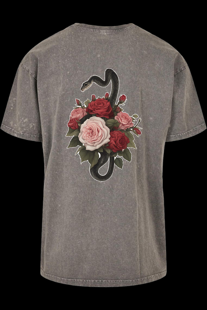 Roses, Snake, Backprint, Oversize T-Shirt, Streetwear, Urban, Trending