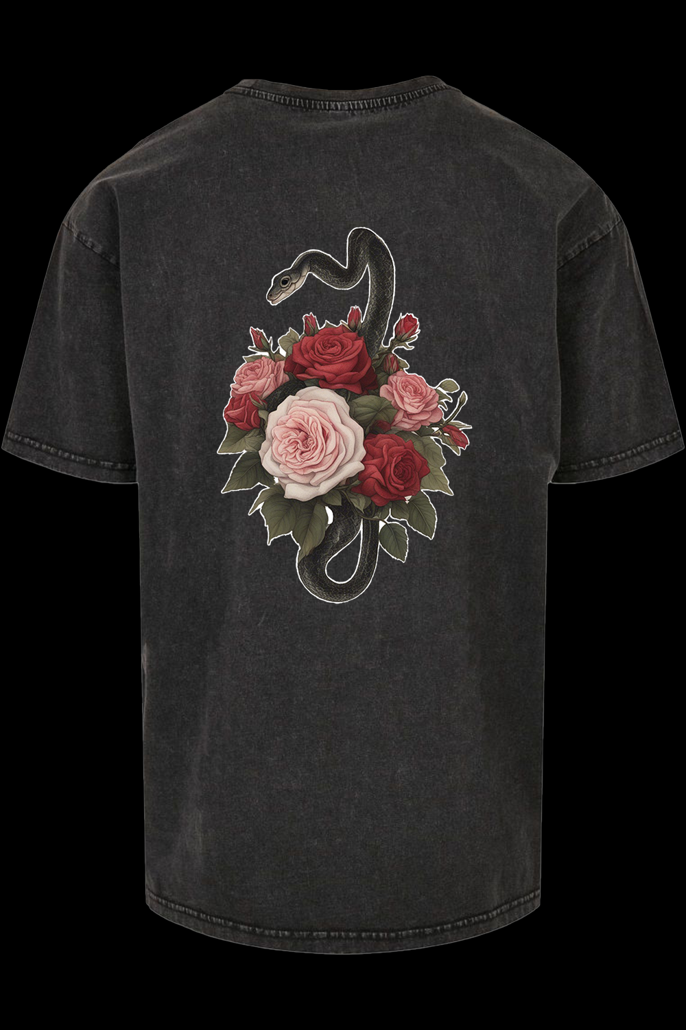 Roses, Snake, Backprint, Oversize T-Shirt, Streetwear, Urban, Trending