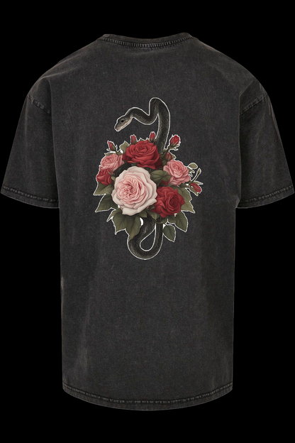 Roses, Snake, Backprint, Oversize T-Shirt, Streetwear, Urban, Trending