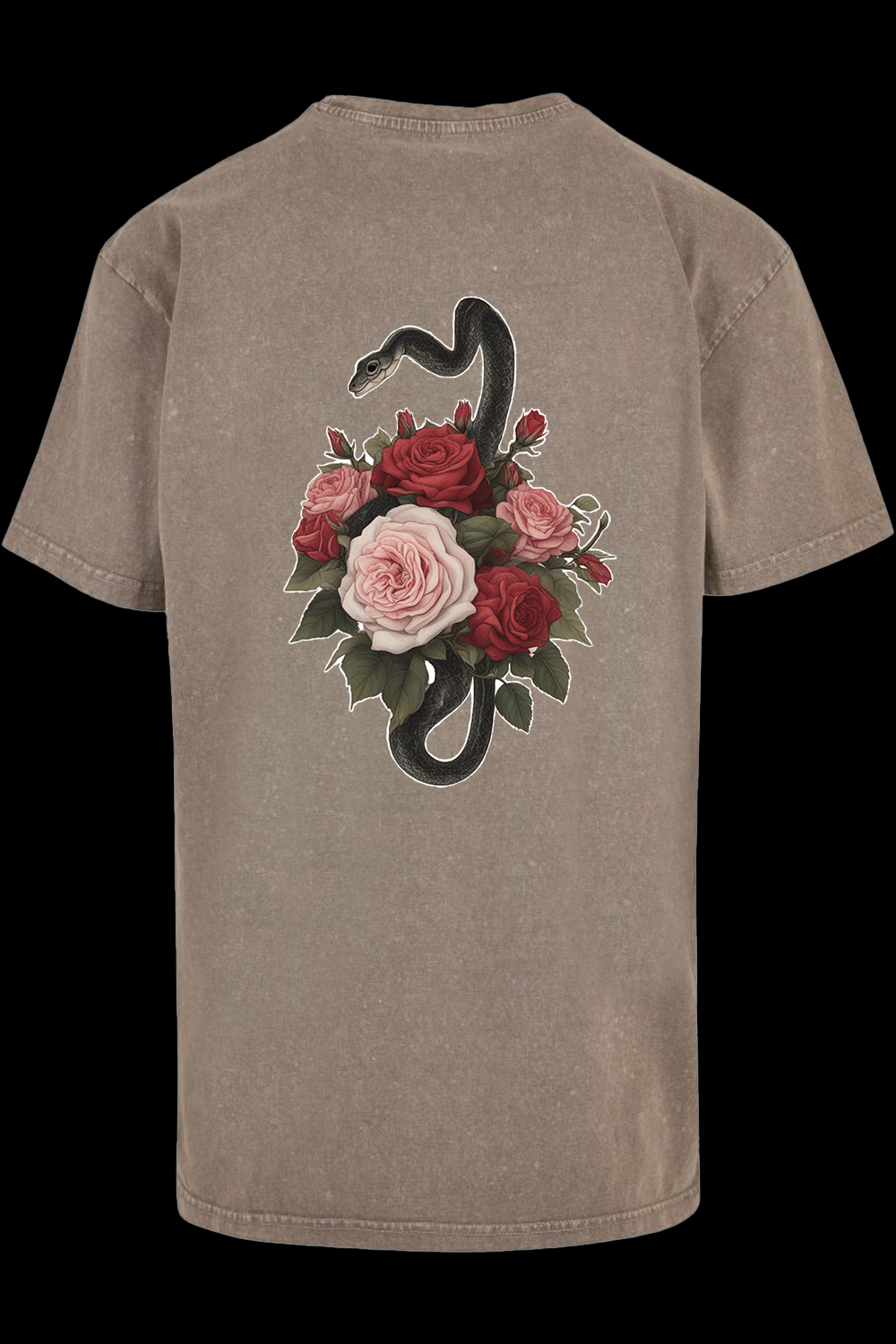 Roses, Snake, Backprint, Oversize T-Shirt, Streetwear, Urban, Trending
