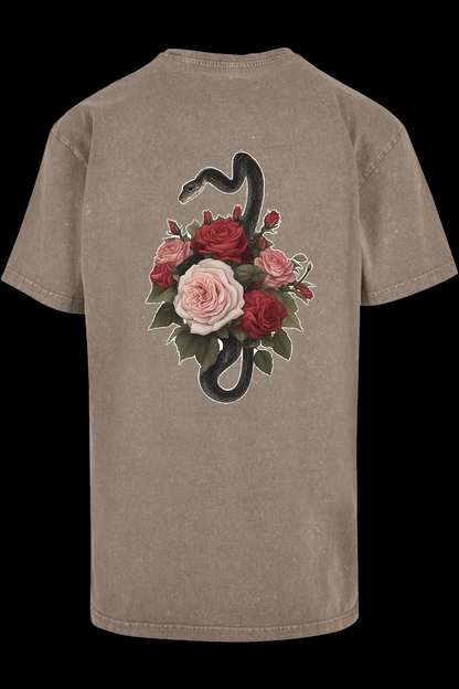 Roses, Snake, Backprint, Oversize T-Shirt, Streetwear, Urban, Trending