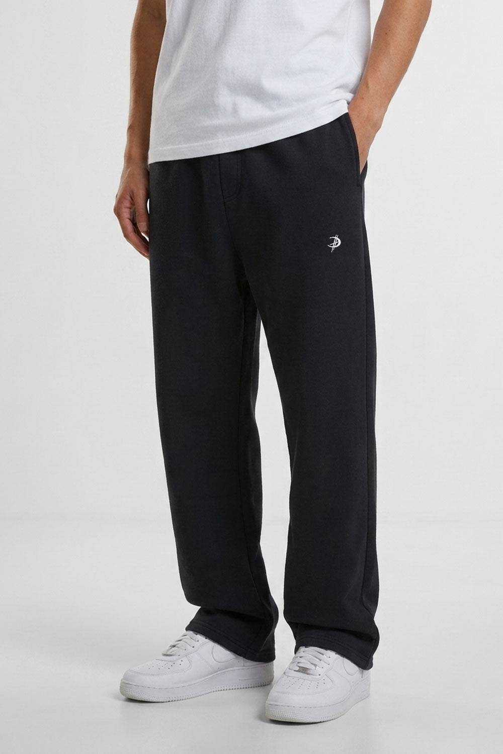 DEZHA DH LUNOX STREET PANTS in Black -  Premium Loose Fit Jogger mit gesticktem DH Lunox Logo und 330 GSM.