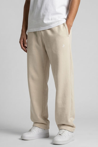 DEZHA DH LUNOX STREET PANTS in Sand -  Premium Loose Fit Jogger mit gesticktem DH Lunox Logo und 330 GSM.