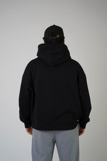 hoodie, black, streetwear, urban, heavy, shoulder drop, premium, high quality