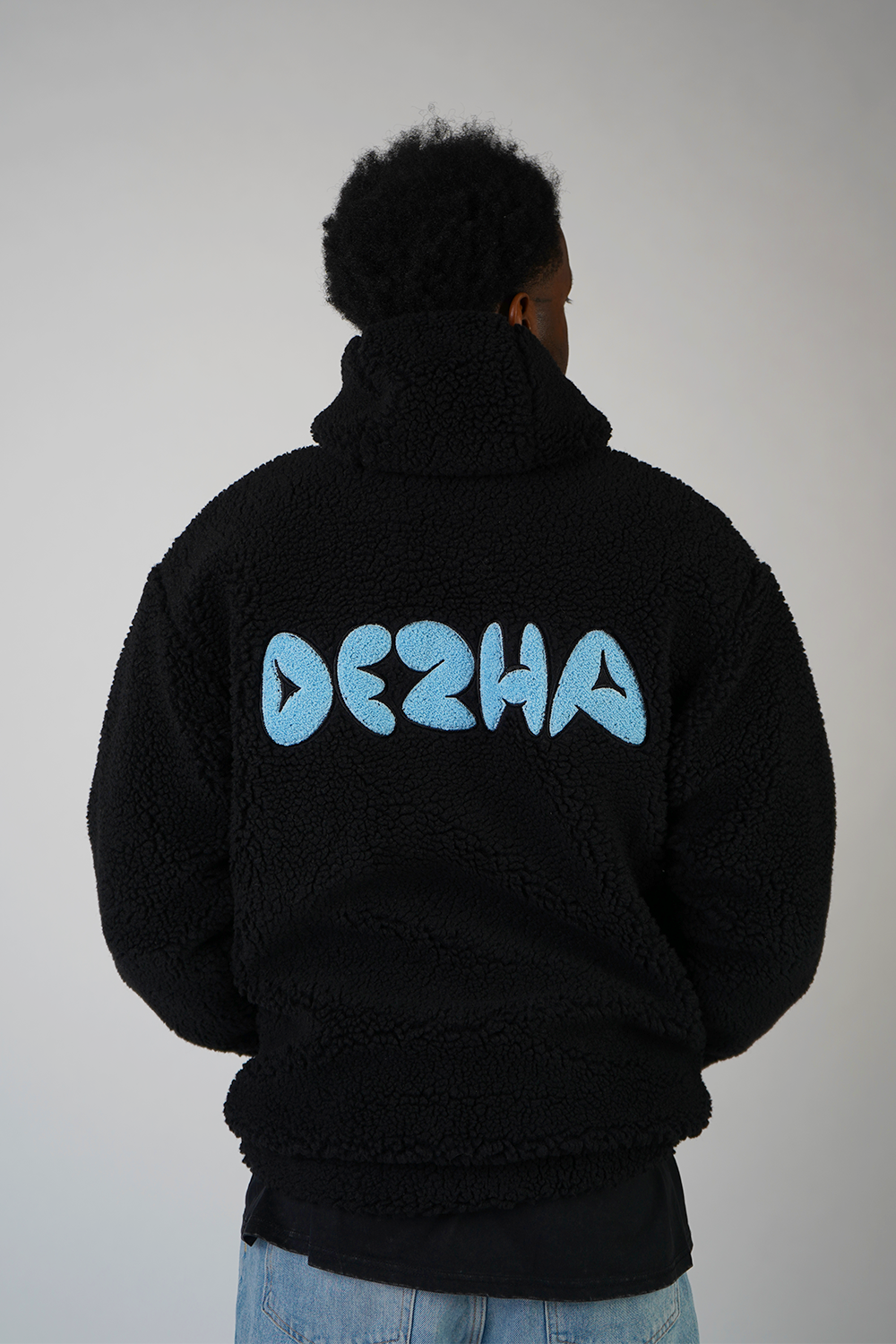 jacke, streetwear, fashion, black, fleece, fit, oversize, font, light blue, trending, ninja, winter