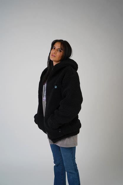 jacke, streetwear, fashion, black, fleece, fit, oversize, font, light blue, trending, ninja, winter