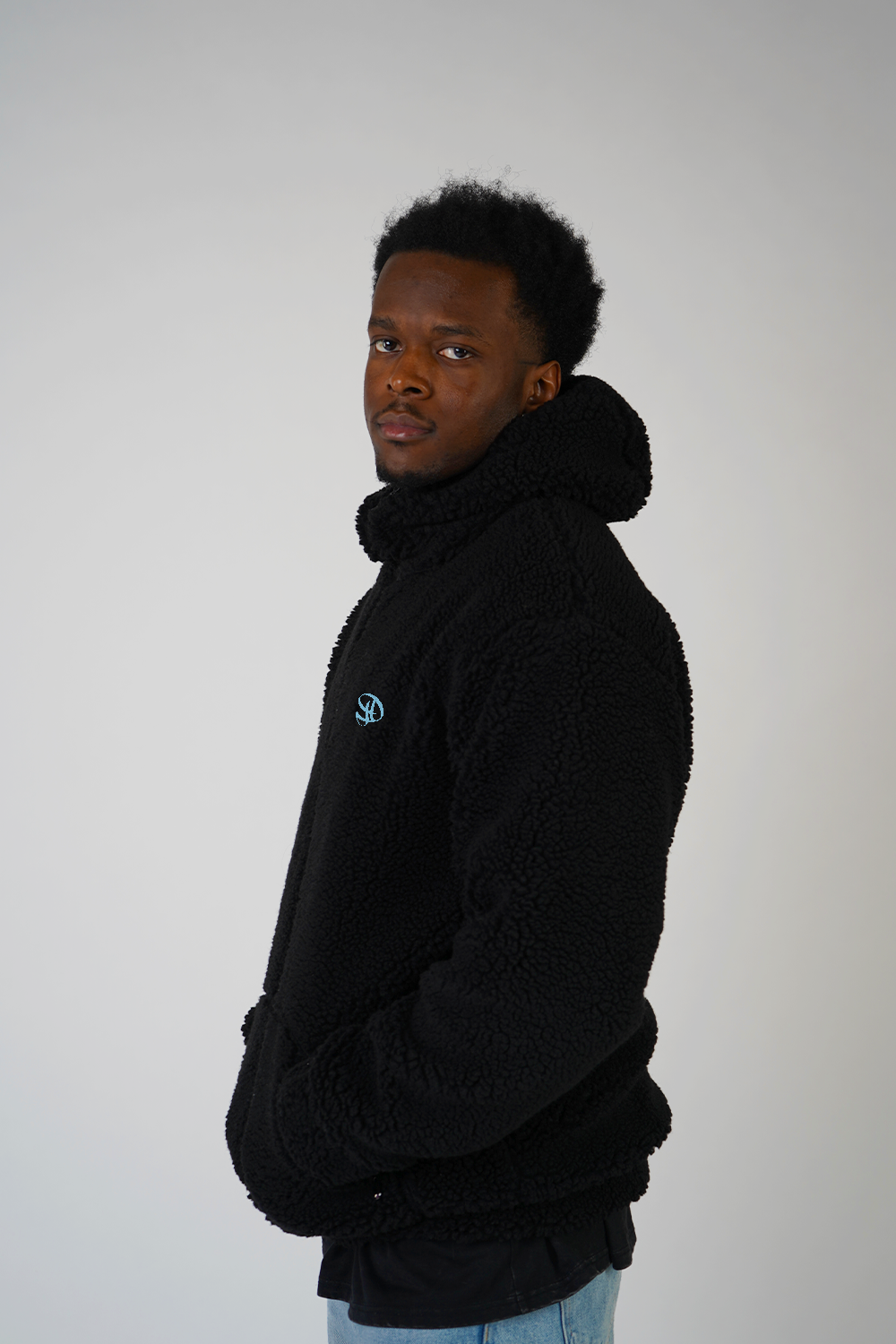 jacke, streetwear, fashion, black, fleece, fit, oversize, font, light blue, trending, ninja, winter