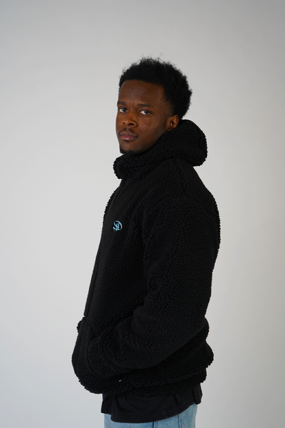 jacke, streetwear, fashion, black, fleece, fit, oversize, font, light blue, trending, ninja, winter